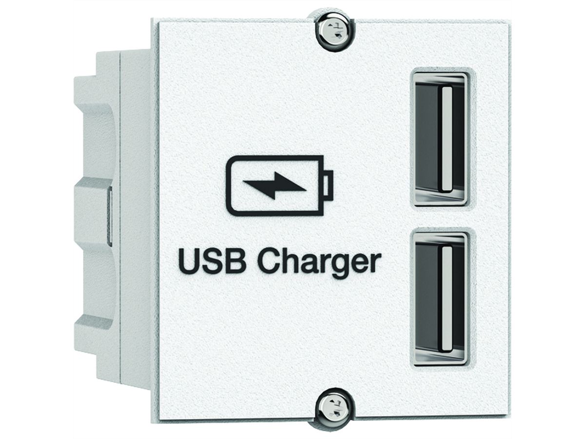 BACHMANN USB A/A 15W double chargeur CM 5V/2,4A 0,2m GST18 blanc, blanc, 0,2 m