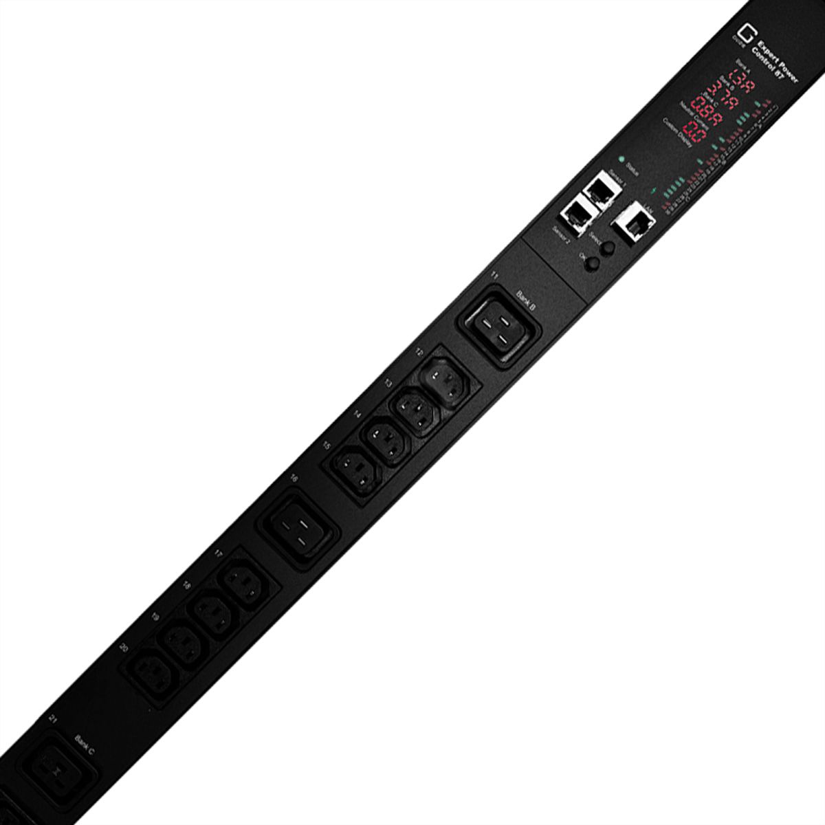 GUDE EPC 87-1310-18 PDU commutée et mesurée, 30 ports, verticale, noir, 170 cm