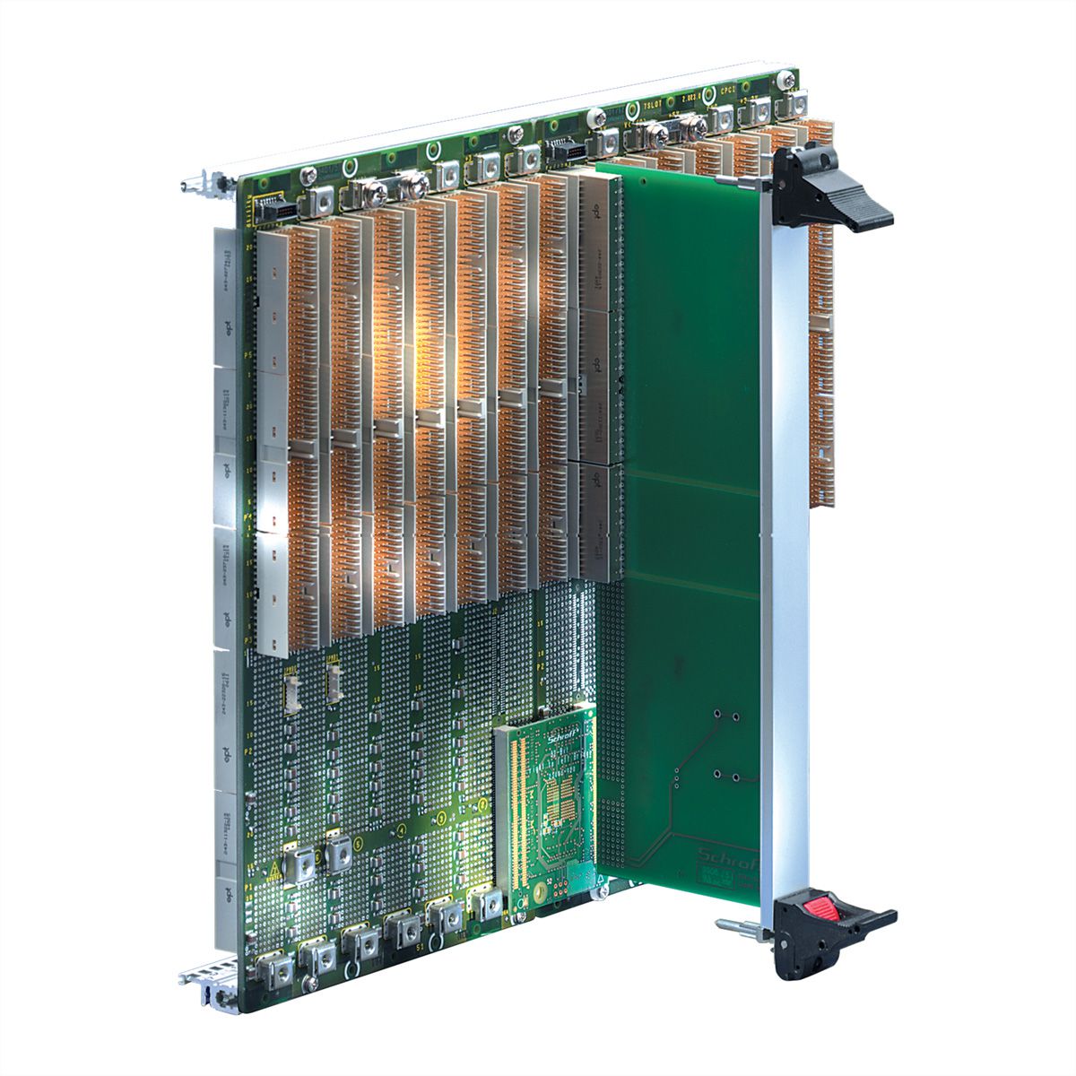 Carte-mère CPCI secondaire SCHROFF, 3 U, 4 slots, 32-Bit, 5 V VI/O, System Slot right