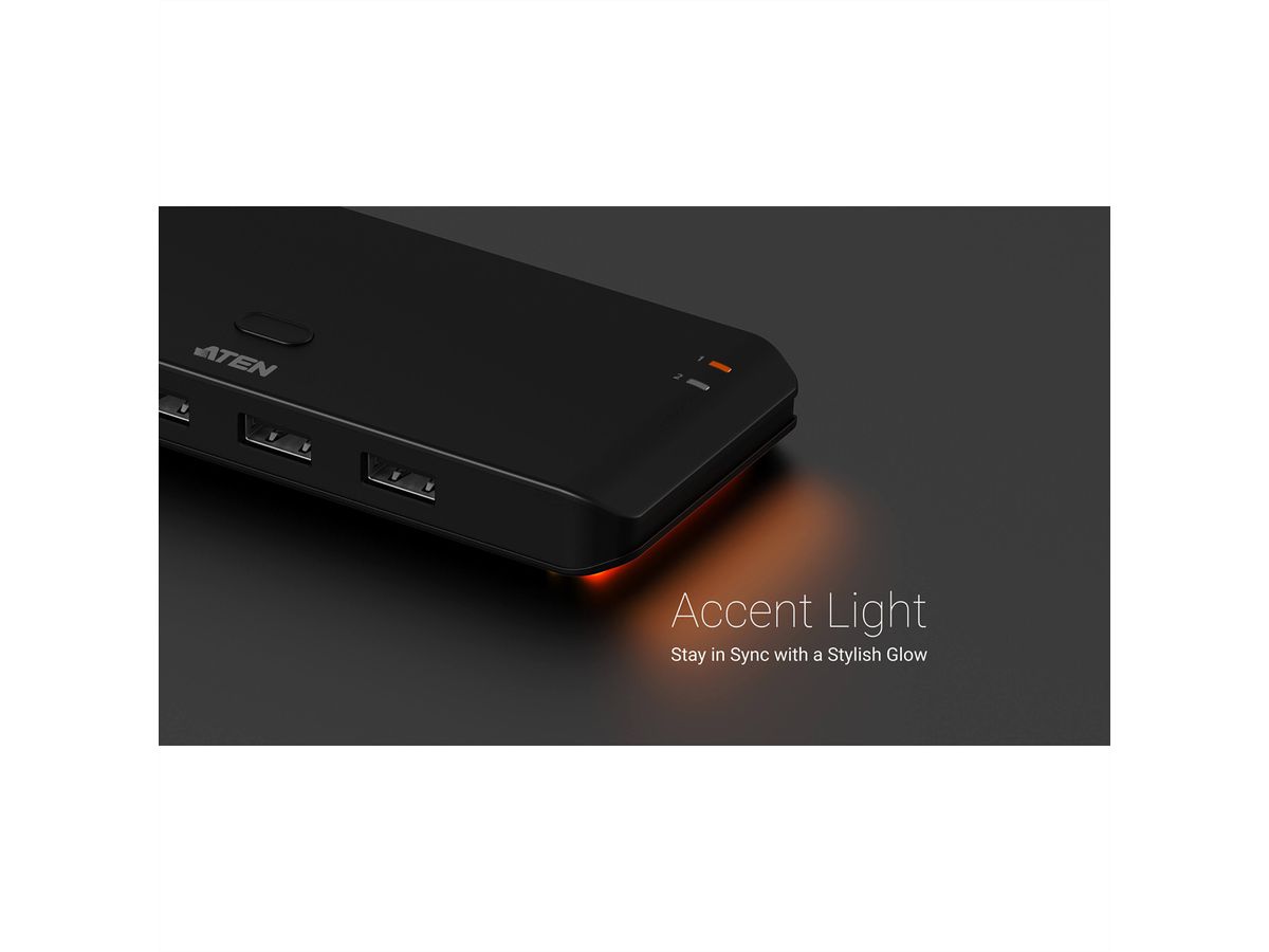ATEN US4224 Commutateur USB 2.0 partagé 2 x 4