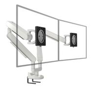BACHMANN ZG2 bras double pour écran DS blanc, montage sur bureau, 17-34 pouces, jusqu'à 11 kg