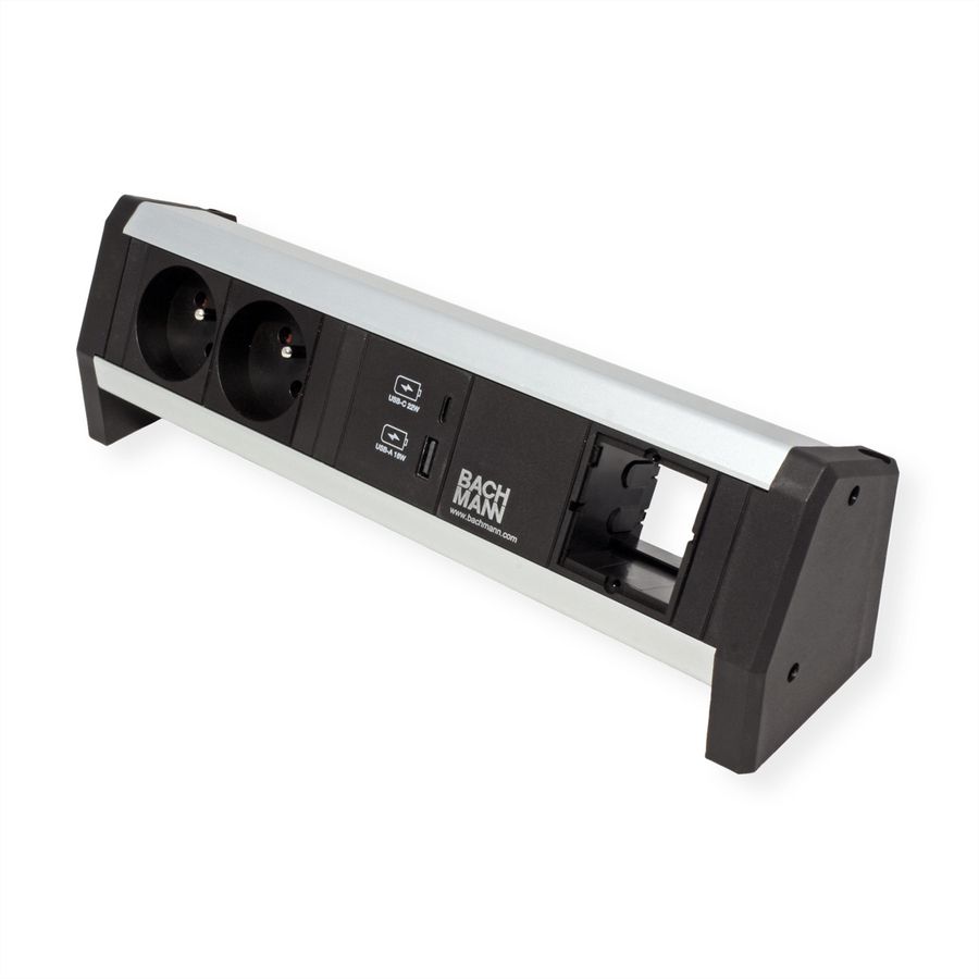 BACHMANN DESK 2xUTE 1xUSB A&C 22W 1xCM GST18