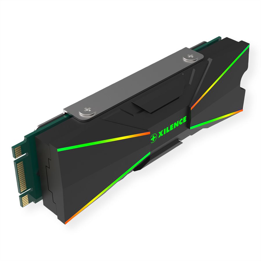 Xilence M2SSD.B.ARGB Radiateur M.2 2280 SSD PCIe NVMe/SATA, 3PIN ARGB 5V, passif