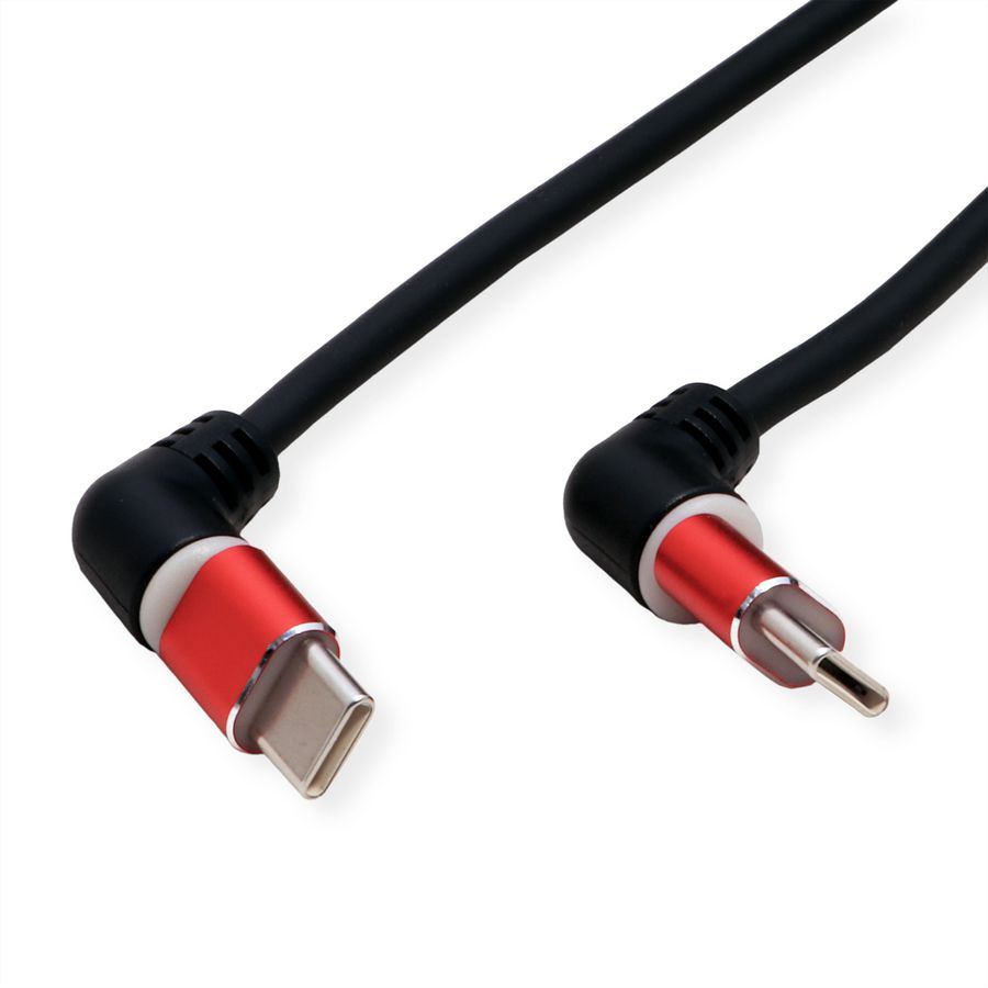 ROLINE Câble USB 2.0, C-C, M/M, rotation à 360°, rouge/noir, 1 m