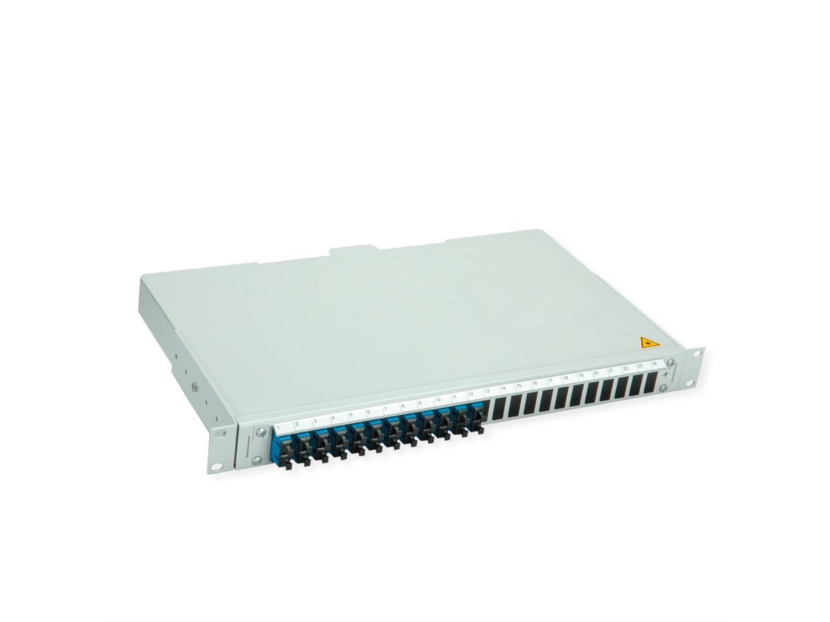 TELEGÄRTNER BASIS V Panneau FO avec coupleurs, 12x SC Duplex, bleu, OS2