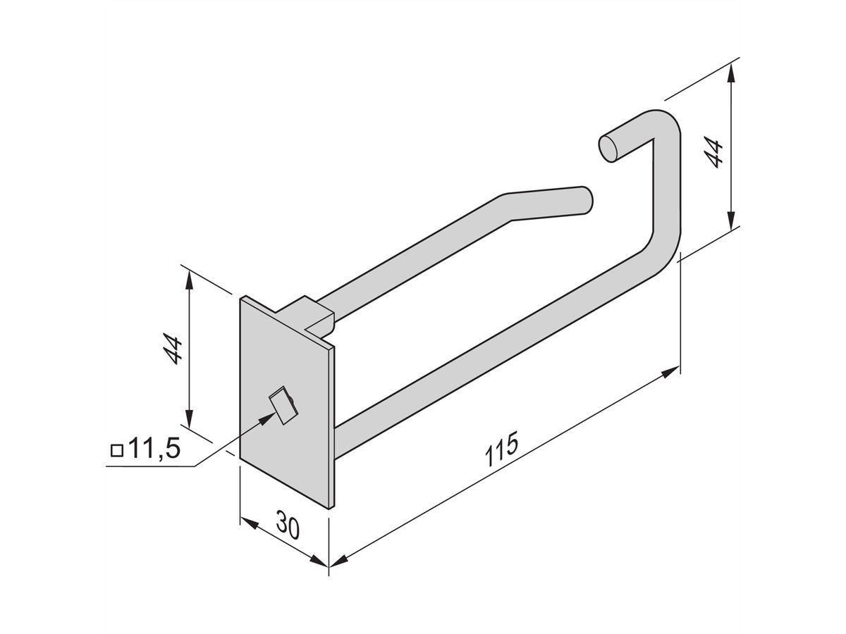 Oeillet de câble SCHROFF, acier, 30W 115D