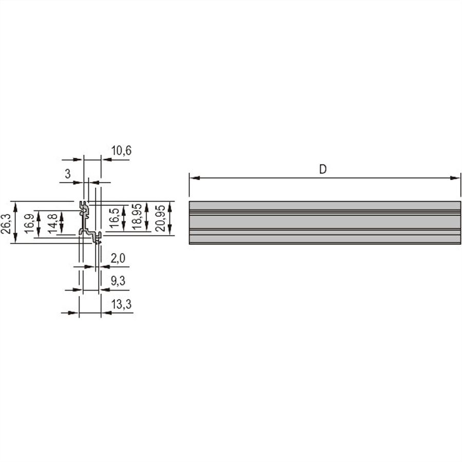 Cadre de type SCHROFF, unité enfichable, panneau latéral, profilé d'angle, profondeur de la platine 160 mm