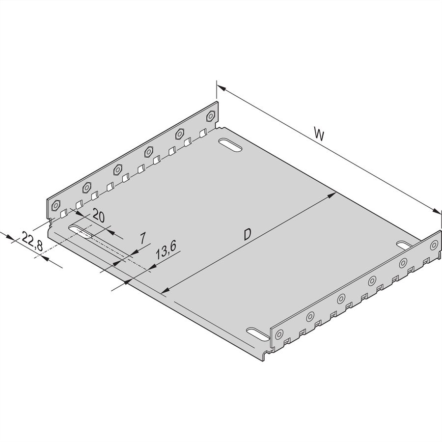 Plaque de montage SCHROFF EuropacPRO pour utilisation avec plaque de recouvrement, 28 HP, 220 mm de longueur de carte