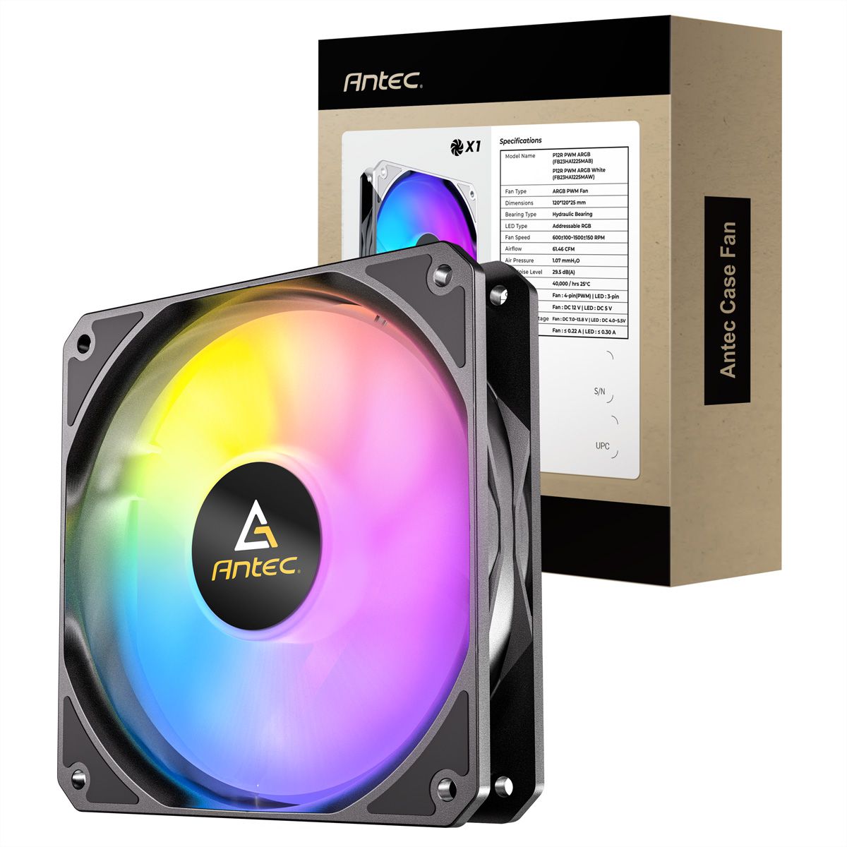 ANTEC P12R PWM ARGB REVERSE Ventilateur de boîtier PC, noir