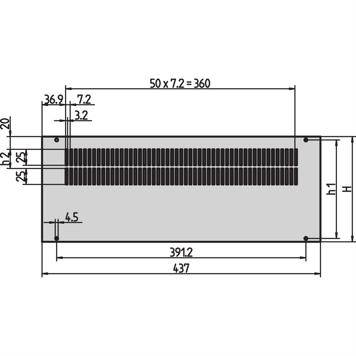 Panneau arrière Inpac SCHROFF, ventilé, 3 U