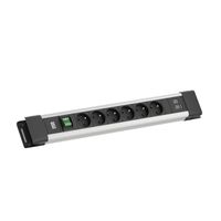 BACHMANN CONNECTUS 6xUTE , 1xinterrupteur 1xUSB A/C 22W 2,0m CEE7/7 gris