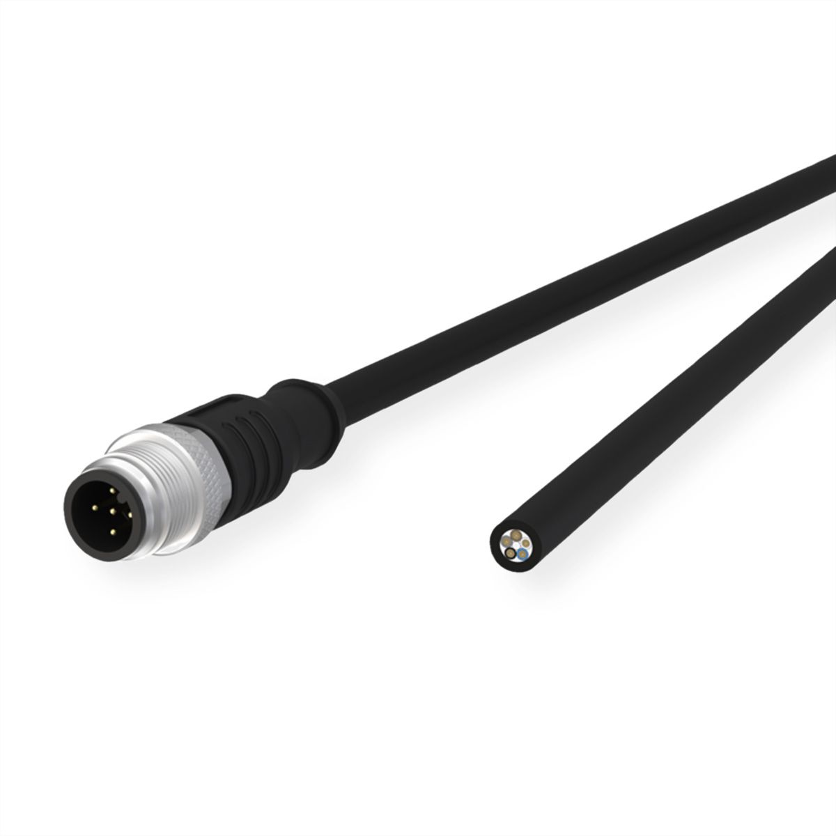 METZ CONNECT Câble de capteur/actionneur M12, codage A, M12 connecteur droit - extrémité ouverte, non blind, 5 pôles, PUR, 1 m