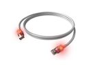 Cordon EasyLan DualBoot® LED Cat.6A (Classe EA) S/FTP, LSOH, gris, 1 m