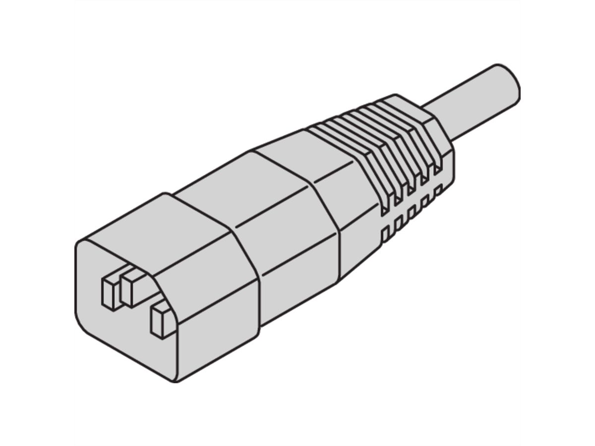 Câble secteur SCHROFF, IEC C14 vers C13, 0,5 m, noir