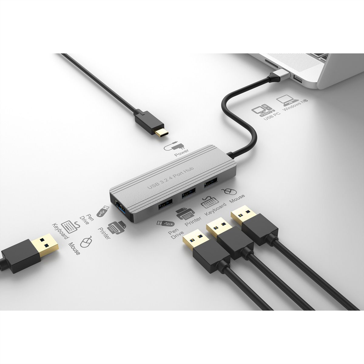 VALUE Hub USB 3.2 Gen 1, 4 ports, type A