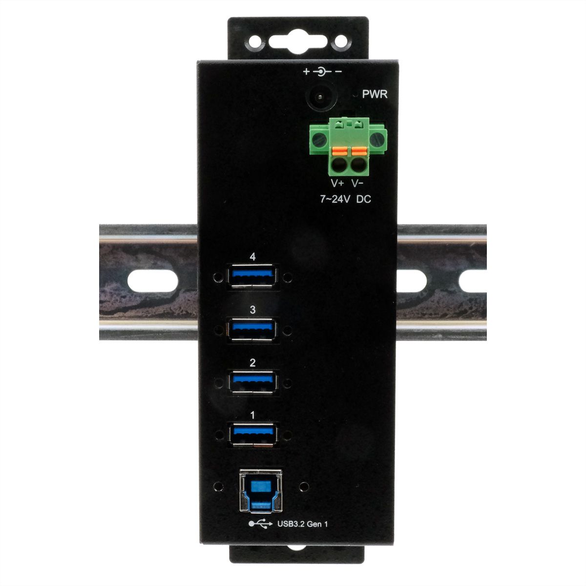 EXSYS EX-1505HMVS Hub métallique USB 3.2 Gen 1 à 4 ports, avec alimentation 3,0 A sur 4 ports