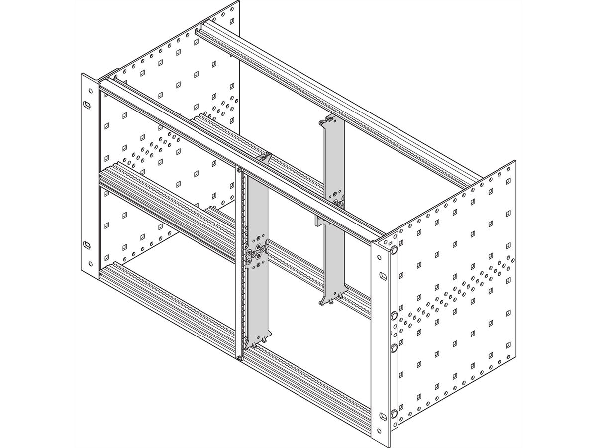 SCHROFF Extrusion de fractionnement 6 U pour montage combiné, robuste
