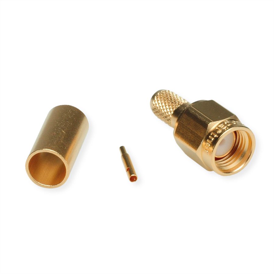 TELEGÄRTNER Connecteur à sertir SMA, pour RG-58C/U, connexion à souder/à sertir, plaqué or