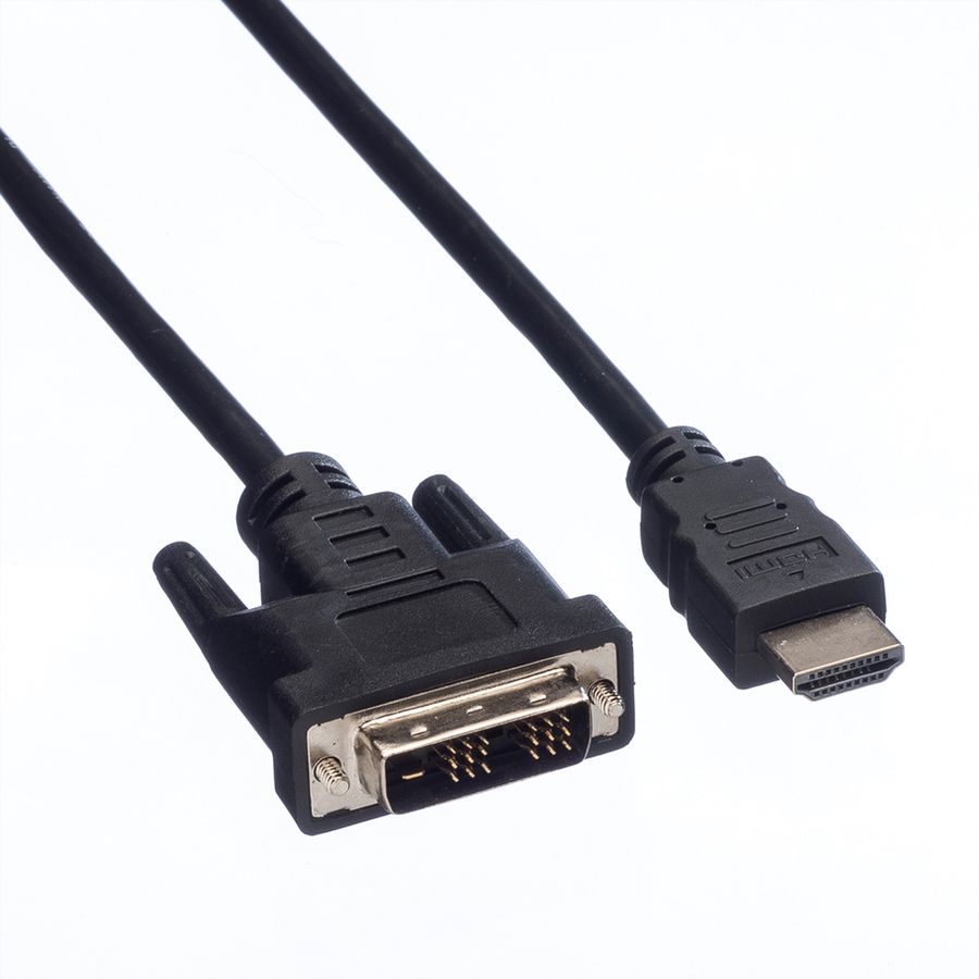VALUE Câble de raccordement pour écran DVI (18+1) M /HDMI M, noir, 5 m
