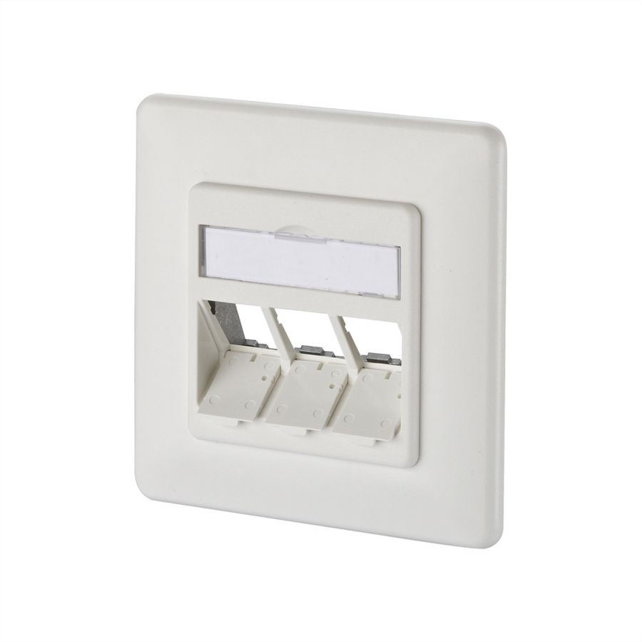METZ CONNECT Keystone boîtier de raccordement encastré 3 port non équipé, blanc pur