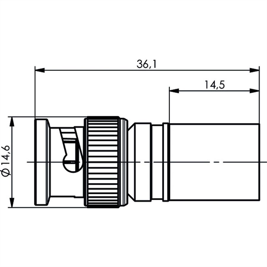 TELEGÄRTNER Fiche BNC droite à sertir RG 213/U