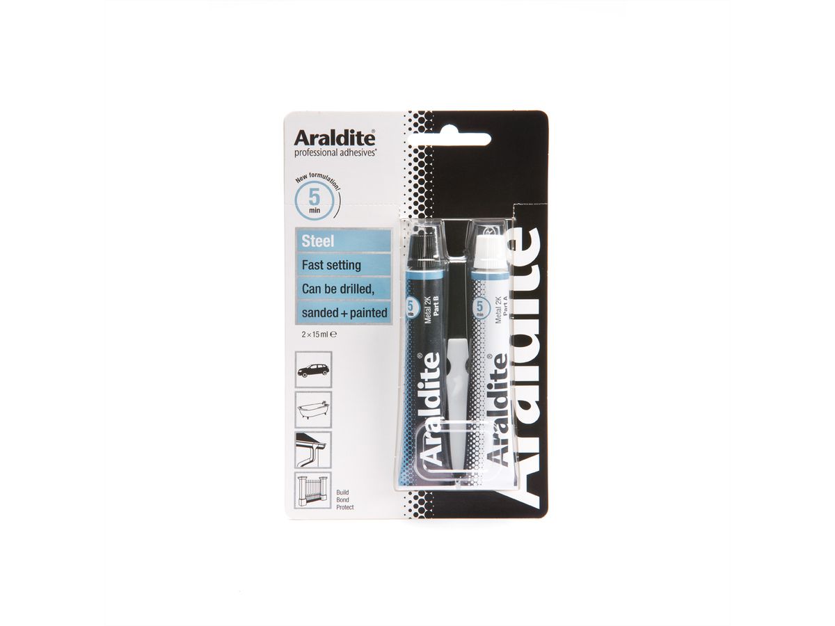 ARALDITE® Steel Colle double composants (métal) - 15ml x 2