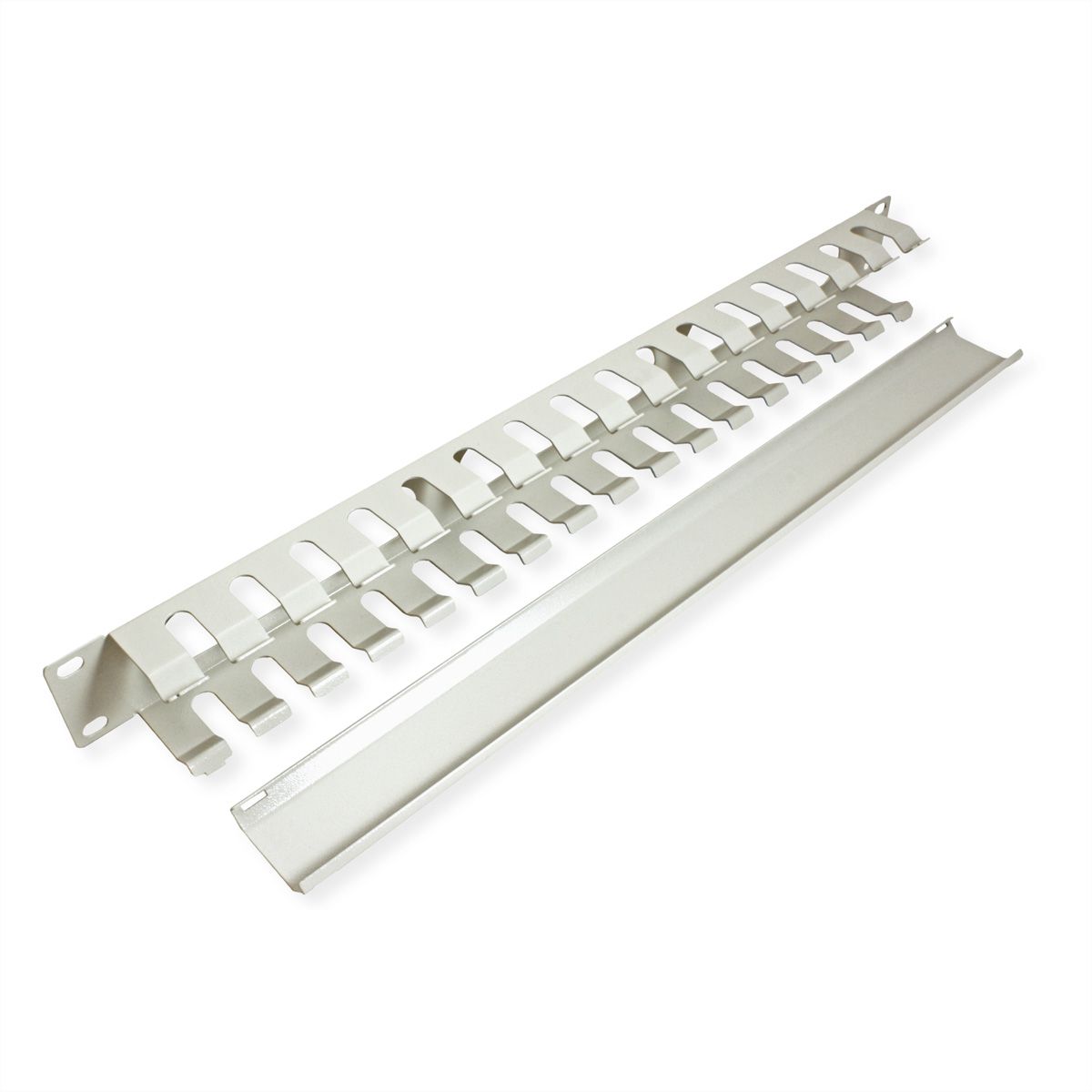 VALUE Plaque 19", 1 UH avec canal de rangement 40 x 40 mm, gris