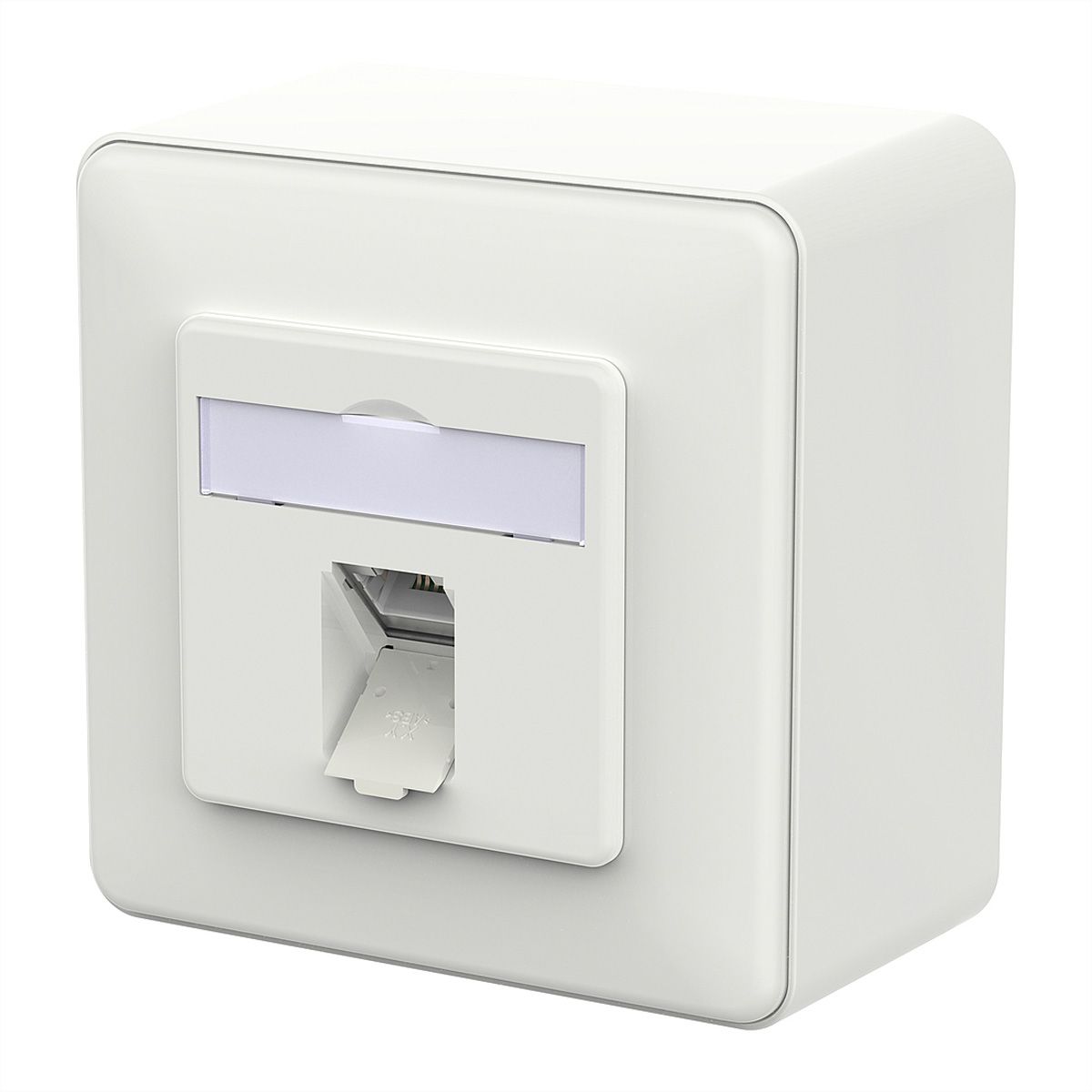 METZ CONNECT E-DAT C6A LSA++ Prise, 1 port, apparent (AP), blanc signalisation brillant