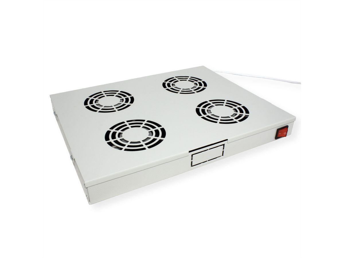 ROLINE 19" Unité de ventilation, 4 ventilateurs, Thermostat gris