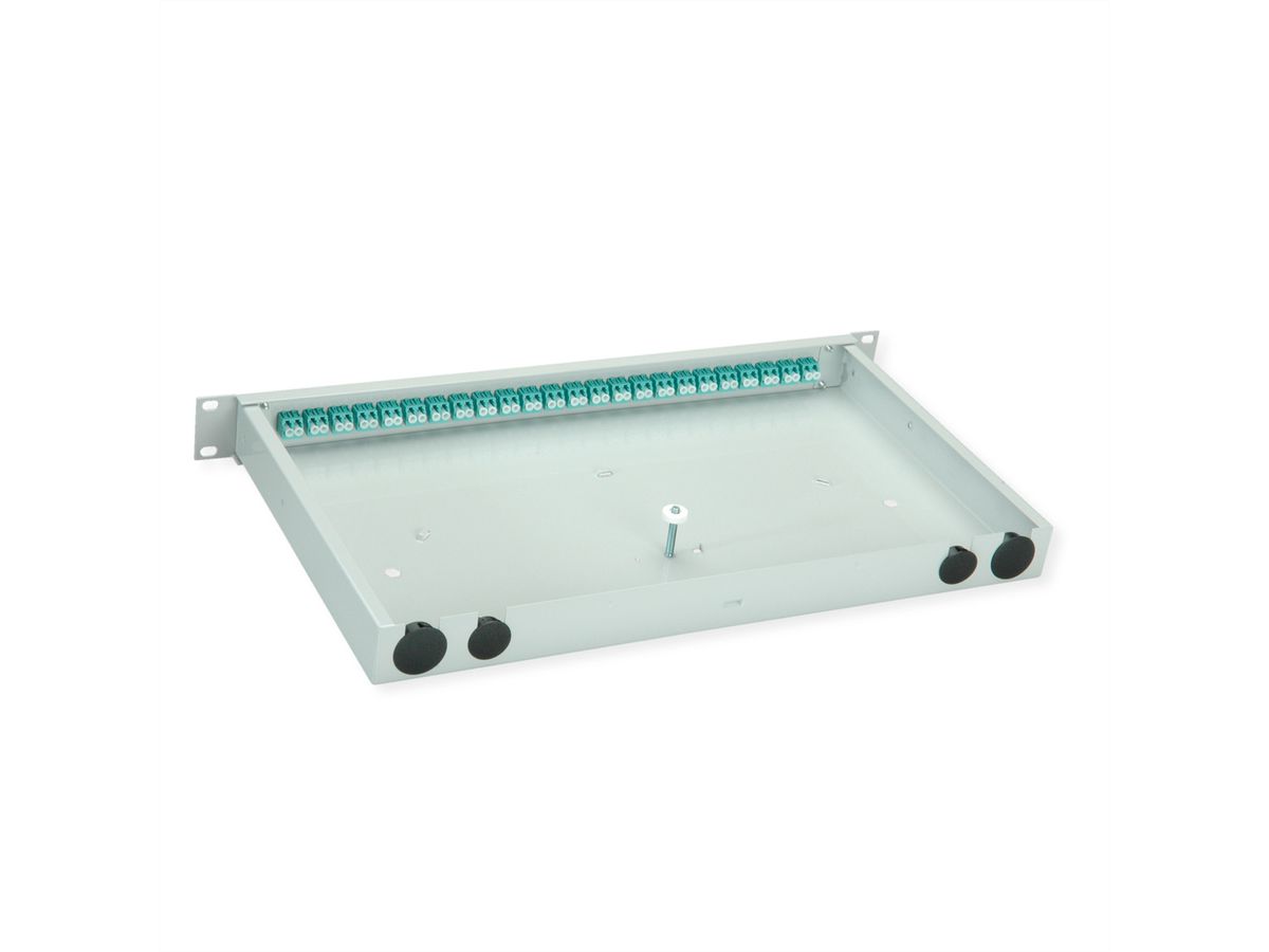 TELEGÄRTNER BASIS eco Panneau fibre optique, 24x LC Duplex, turquoise, OM3