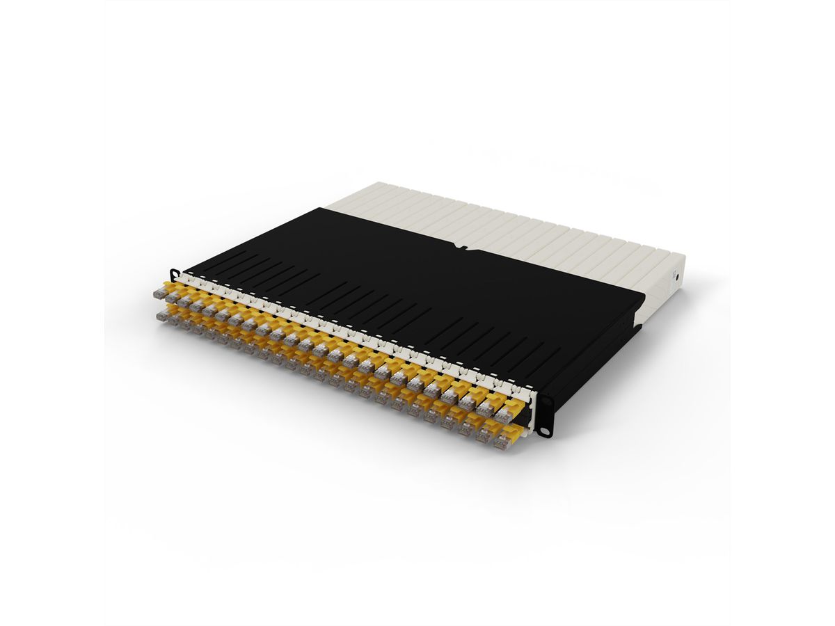 patchbox.one 8RU STP jaune Cat.6a 0,8m