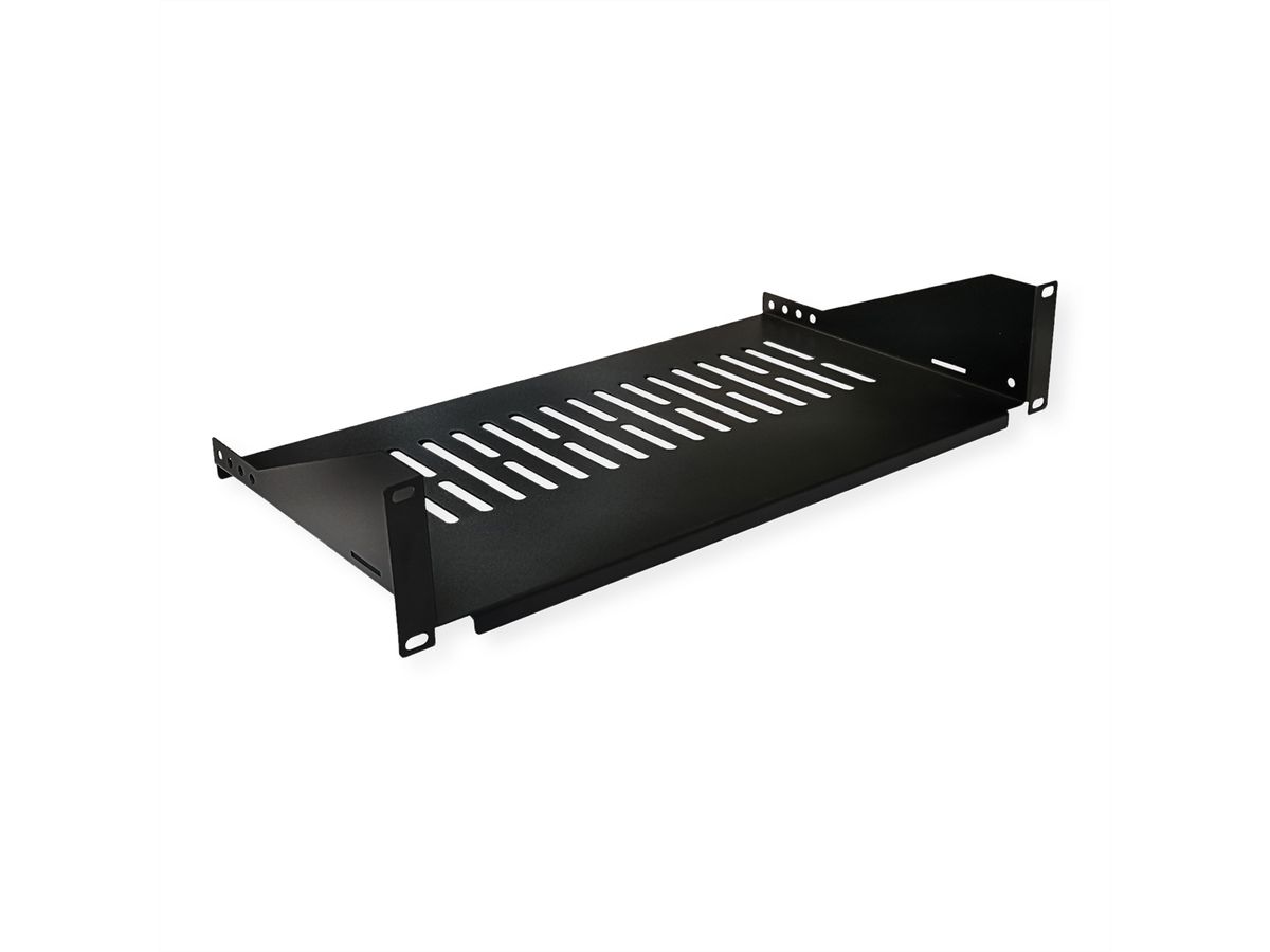 VALUE Etagère 19", 485 x 250mm, 2UH, max. 15kg, noir