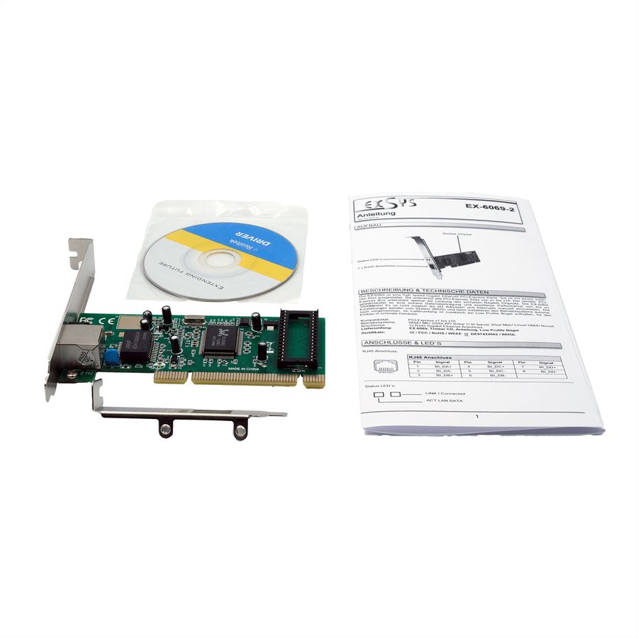 EXSYS EX-6069-2 Carte PCI 1 port Gigabit