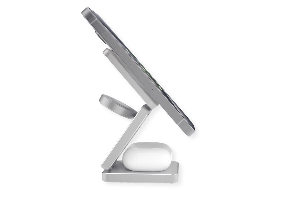 ROLINE Station de charge à induction 3-en-1, pliable, pour appareils APPLE
