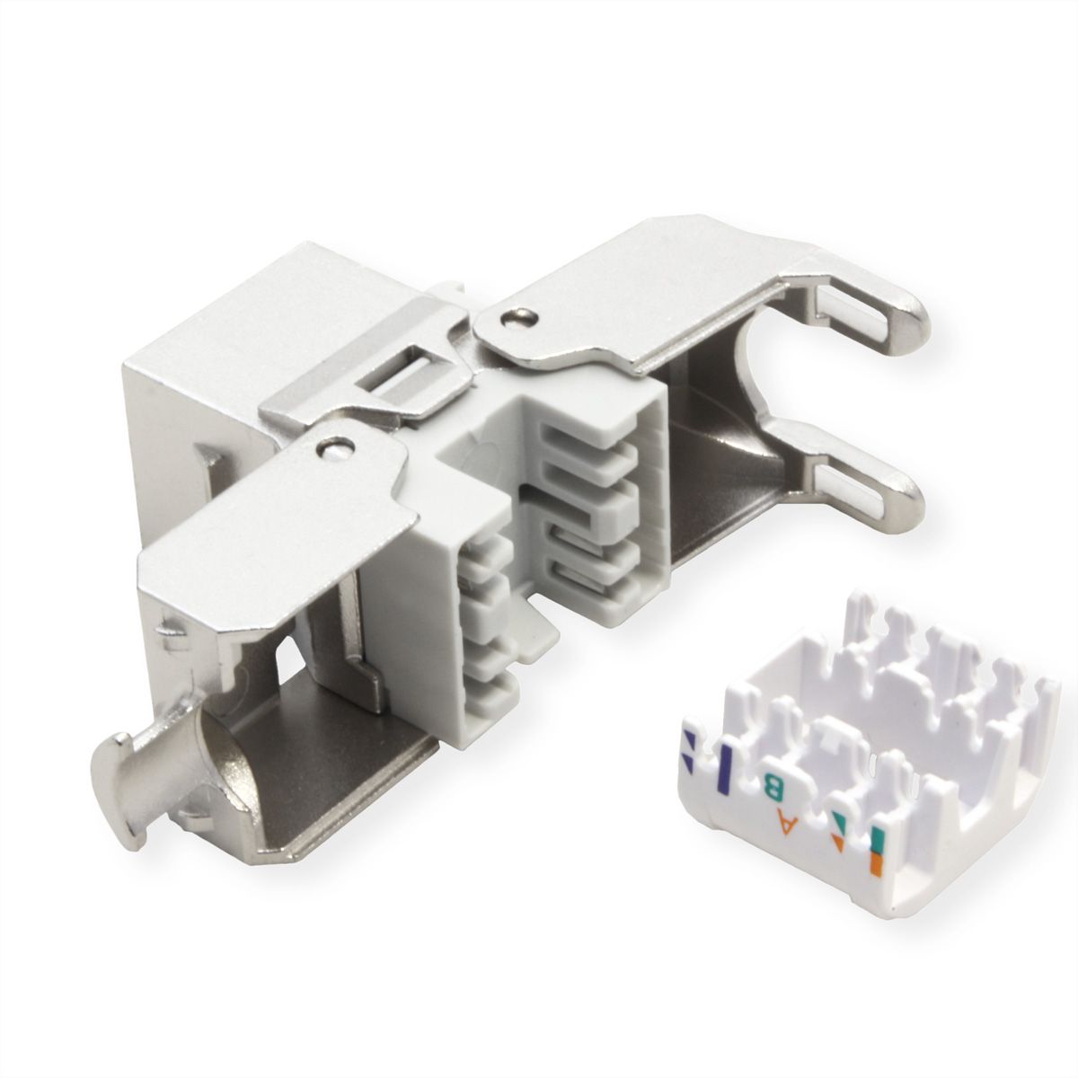 ROLINE Keystone Cat.6A (Classe EA), RJ-45, blindé, sans outil, argent