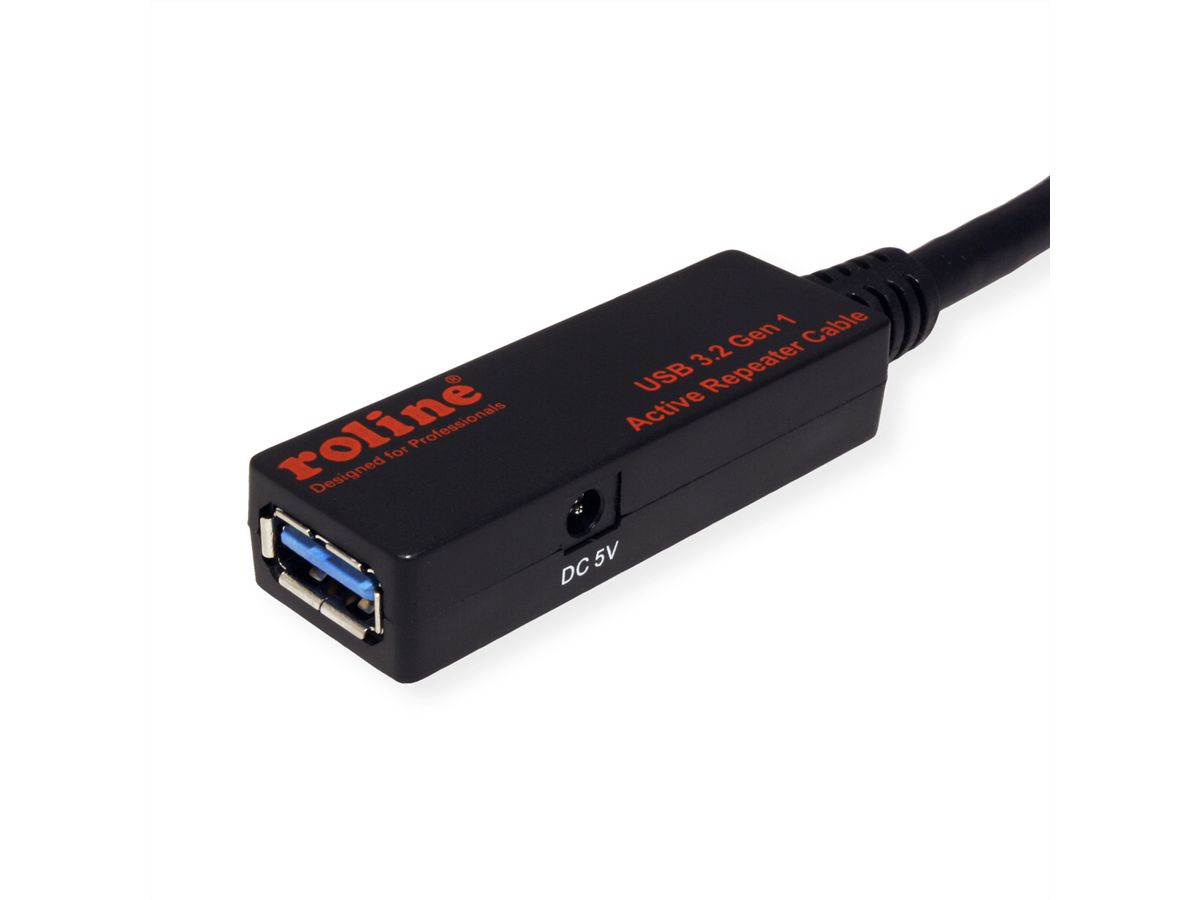 ROLINE Câble prolongateur actif USB 3.2 Gen 1, noir, 15 m