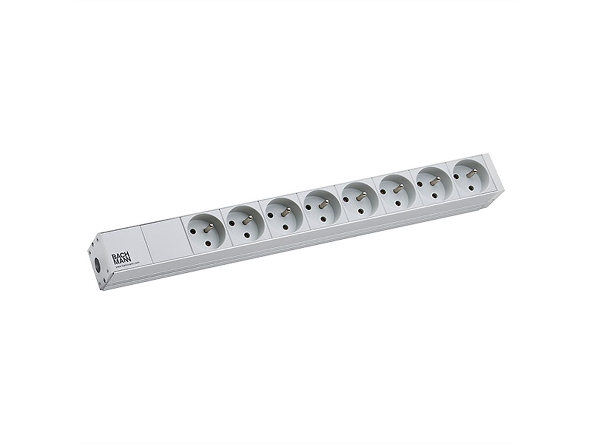 BACHMANN 19" 1UH 8xUTE 1xBornier, Avec câble ouvert de 10cm