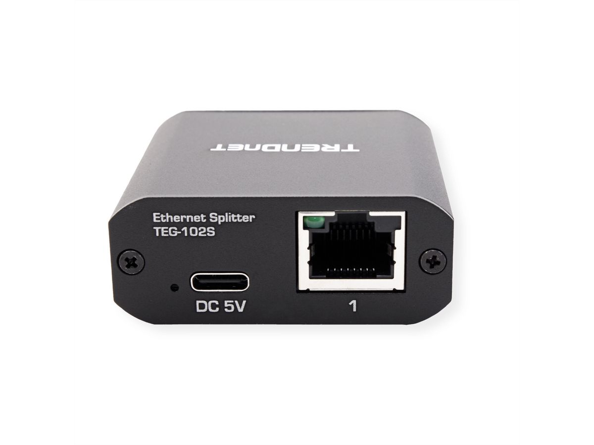 TRENDnet TEG-102S Répartiteur Gigabit à 2 ports avec alimentation USB de type C