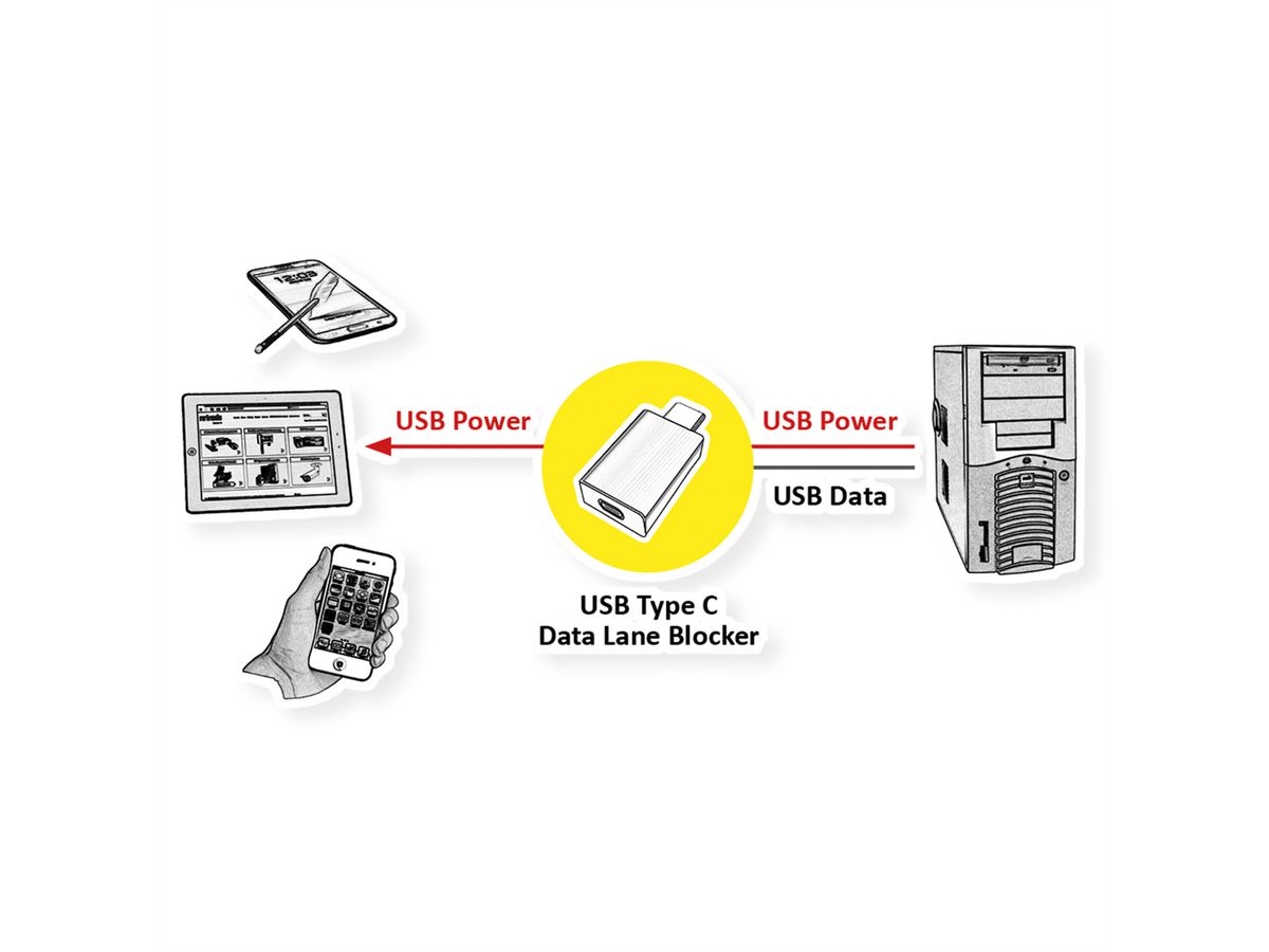 ROLINE Protecteur de données USB, type C-C