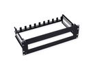 VALUE Cadre de support 19" pour appareils montés sur rail DIN, 3U, noir
