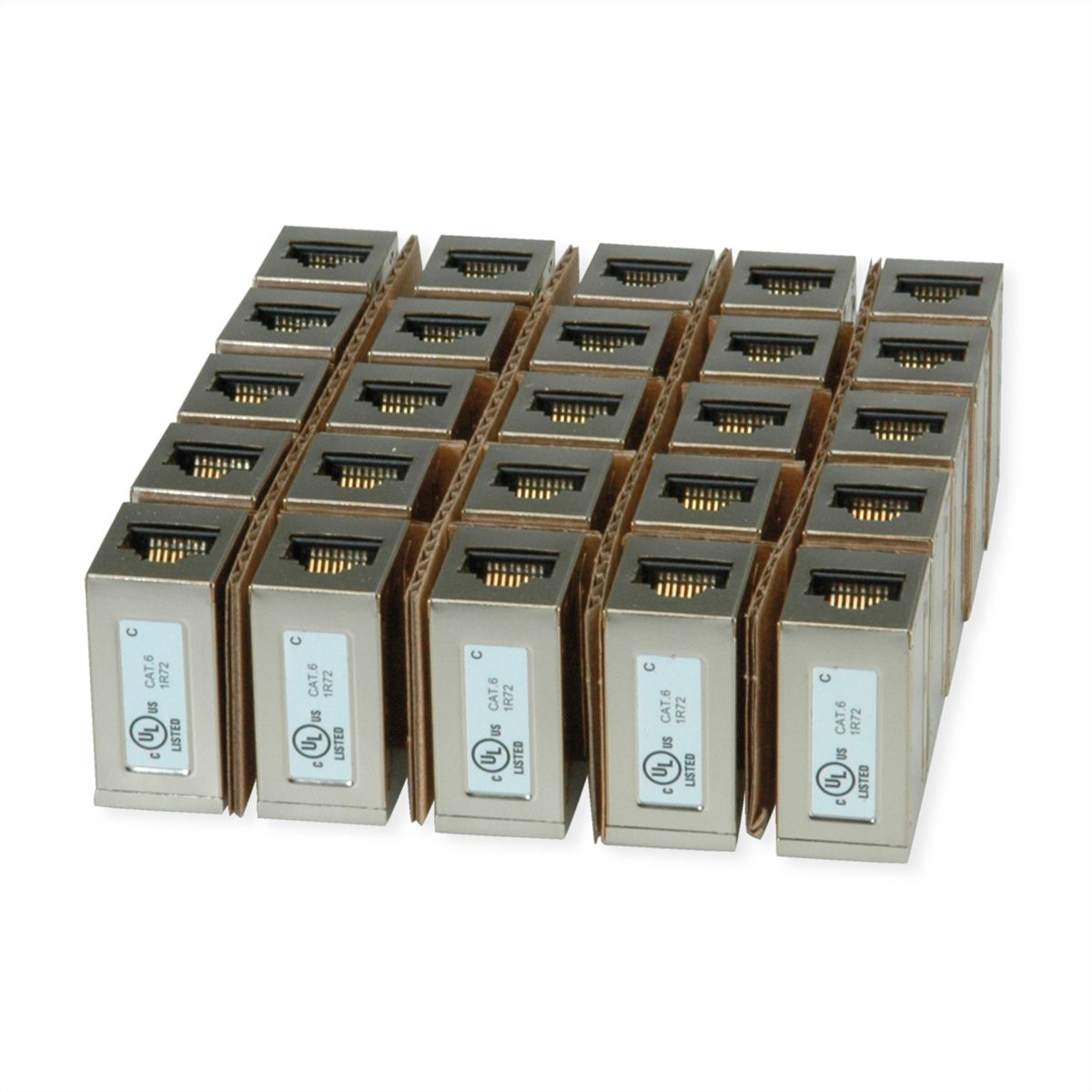 ROLINE Coupleur RJ-45 blindé, Cat.6 (Classe E), Lot de 25