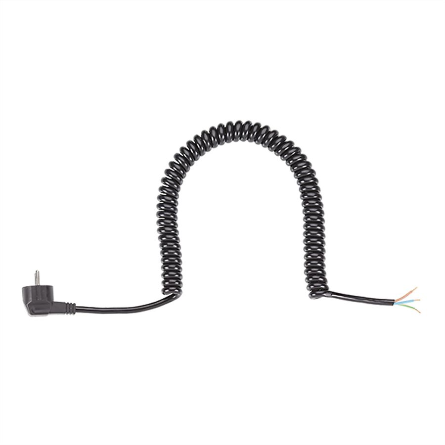 BACHMANN Câble spirale 0,5-2m noir, H05VV-F 3G1,5mm² AEH/CEE7/7