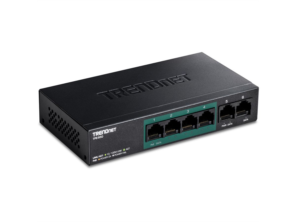 TRENDnet TPE-S50 Switch PoE+ Fast Ethernet à 6 ports