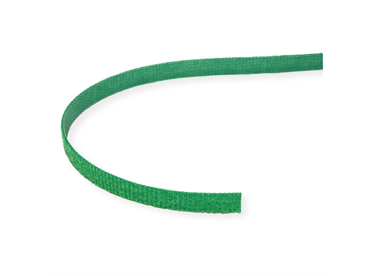 VALUE Bande auto-agrippante sur rouleau, 10mm, vert, 25 m