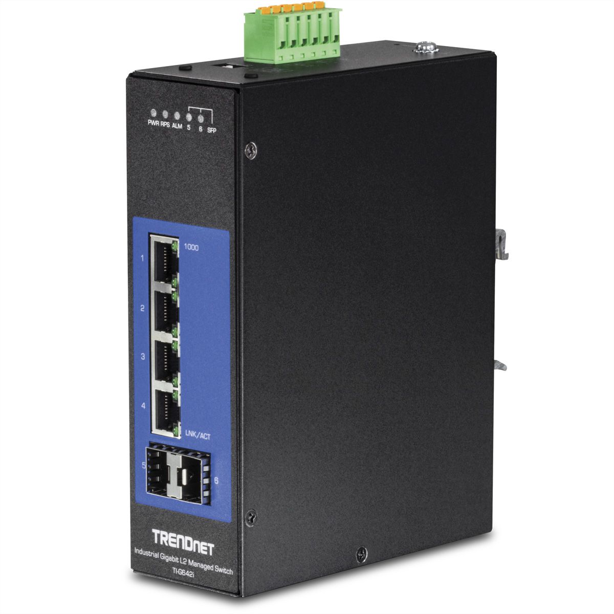 TRENDnet TI-G642i Switch rail DIN industriel administrable L2 Gigabit à 6 ports
