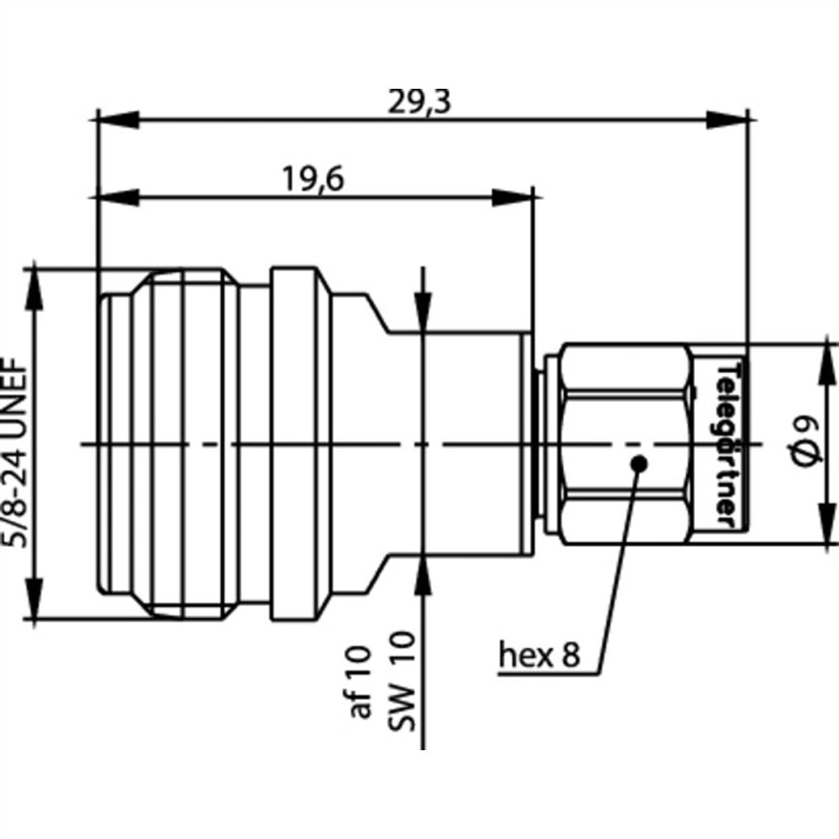 TELEGÄRTNER Adaptateur N femelle / SMA mâle