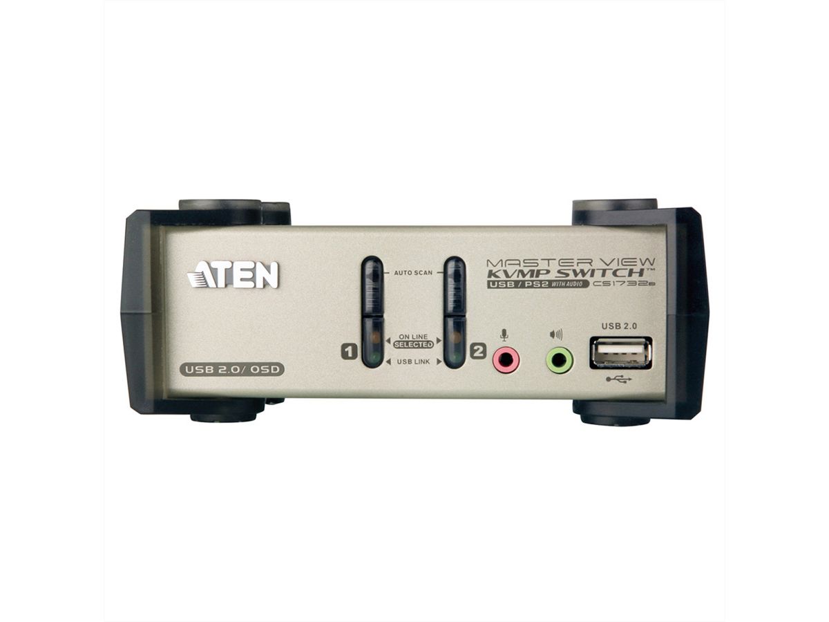 ATEN CS1732B Switch KVM VGA, PS/2-USB, Audio, Hub USB, 2 ports