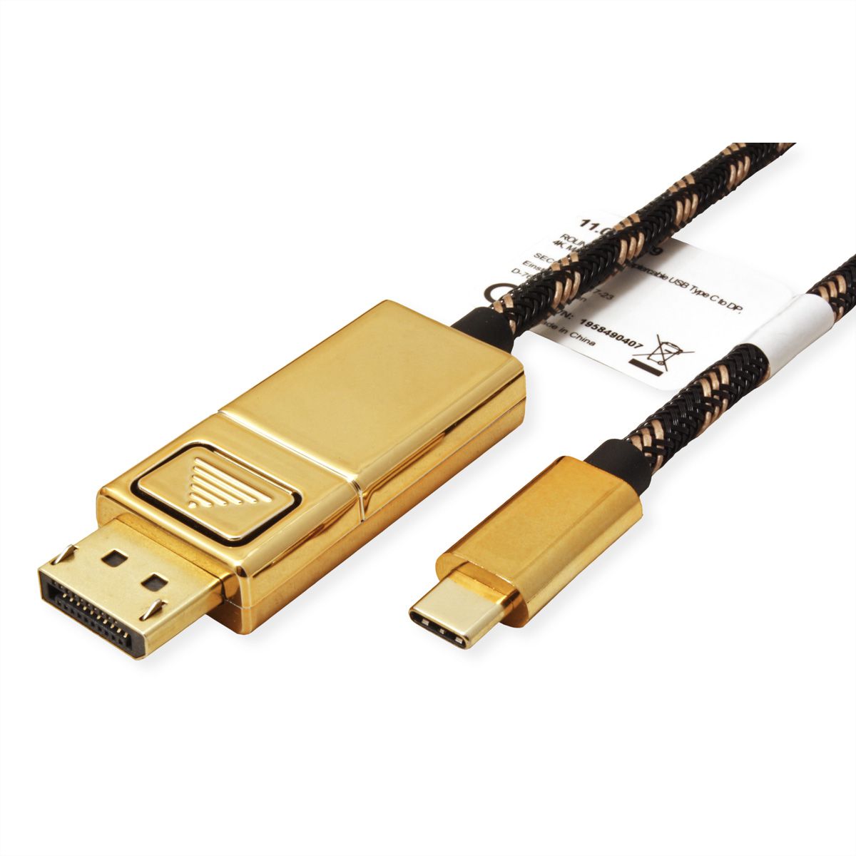 ROLINE GOLD Câble adaptateur USB-C - DisplayPort, v1.2, M/M, 1 m