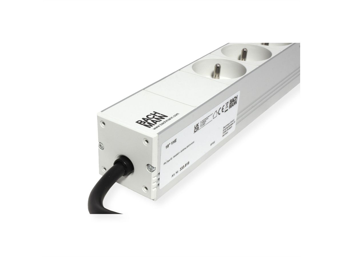 BACHMANN 19" 1UH 8xUTE 1xBornier, Avec câble ouvert de 10cm