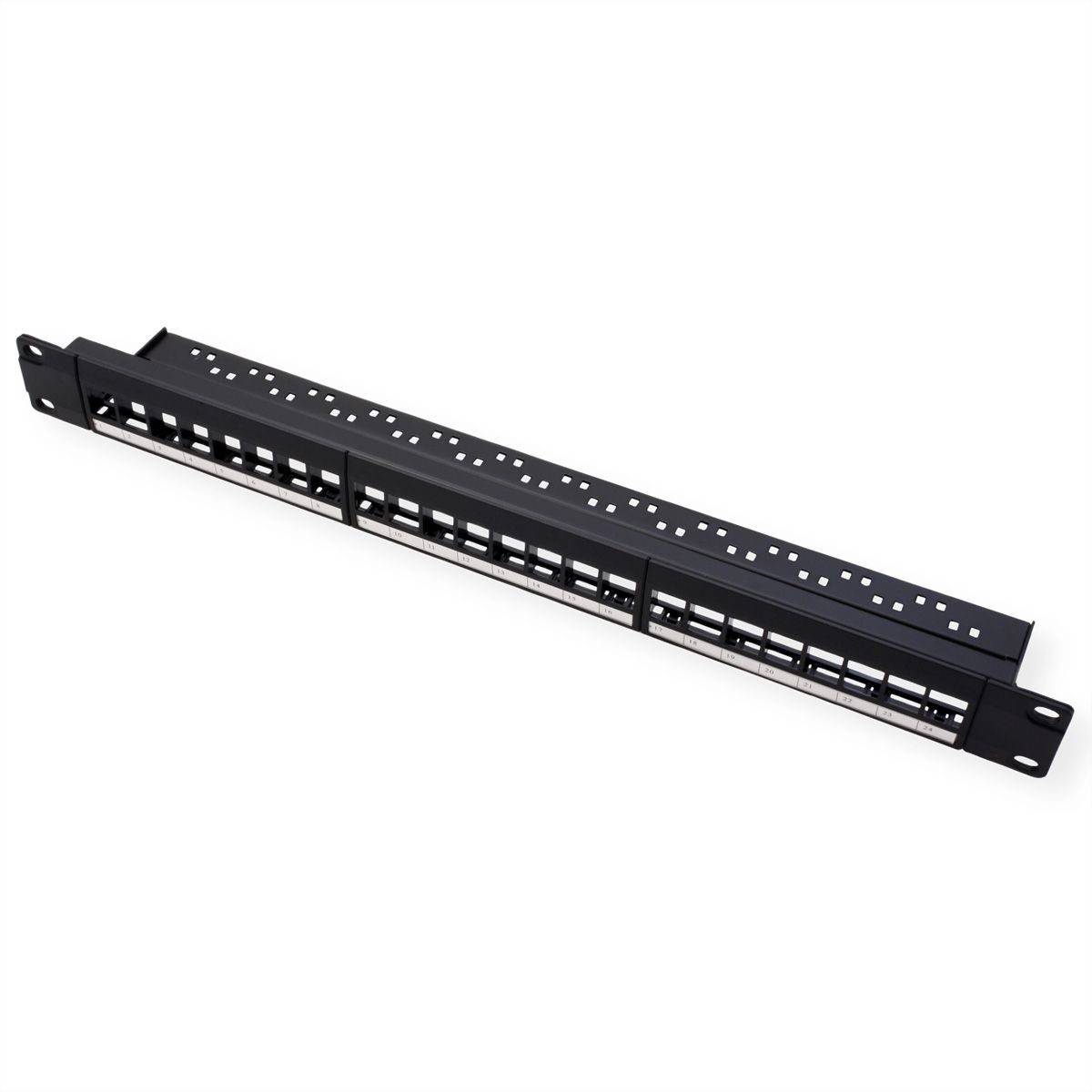 VALUE Panneau de brassage 19" pour keystones, 24 ports, 1U, non-blindé, noir